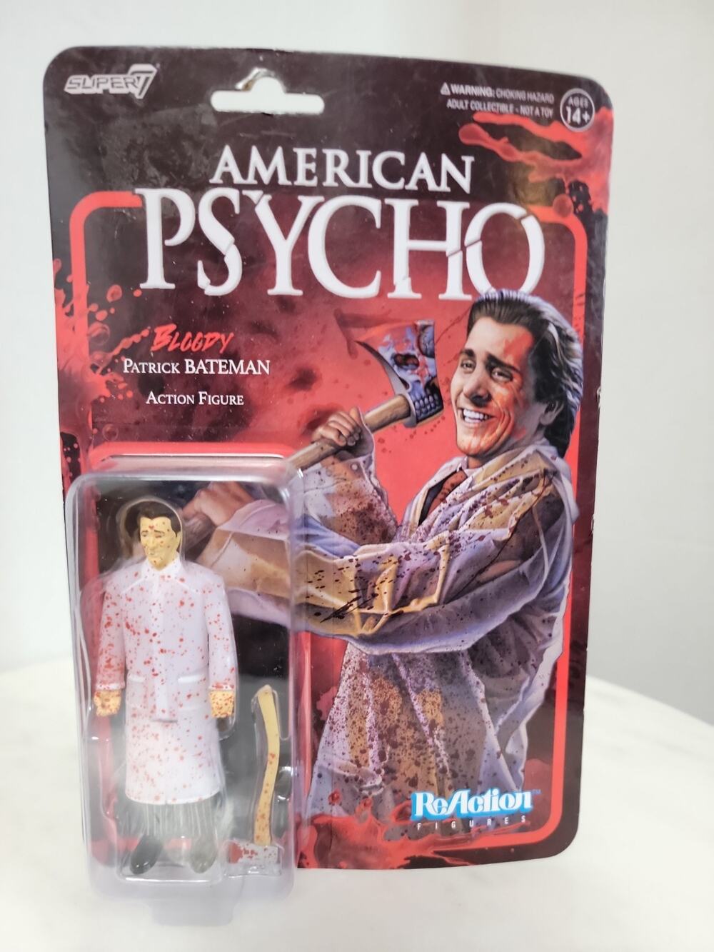 Super7 American Psycho: (2024) BLOODY PATRICK BATEMAN 3.75" ReAction Figure! New